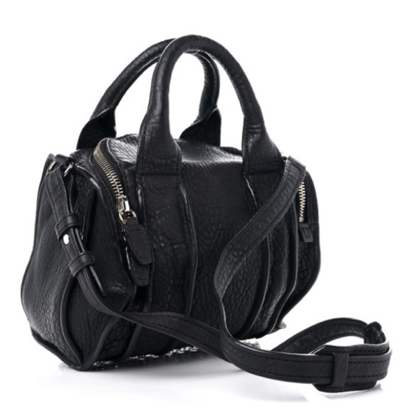 ALEXANDER WANG Pebbled Lambskin Inside Out Rockie Black Clear Resin Hardware - Picture 15 of 15